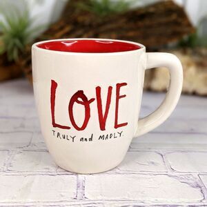 Rae Dunn LOVE TRULY AND MADLY White/Red Ceramic Mug
